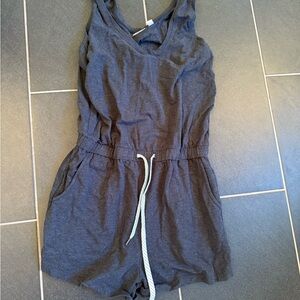 Zella Gwen Ponte Knit Romper grey dark heather size small